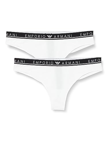 Emporio Armani Damen Emporio Armani Women's 2-pack Iconic Logoband Brazilian Briefs, Weiß, L EU von Emporio Armani