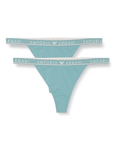 Emporio Armani Damen Emporio Armani Women's 2-pack Iconic Logoband T-thong Thong Panties, Arctic, L EU von Emporio Armani