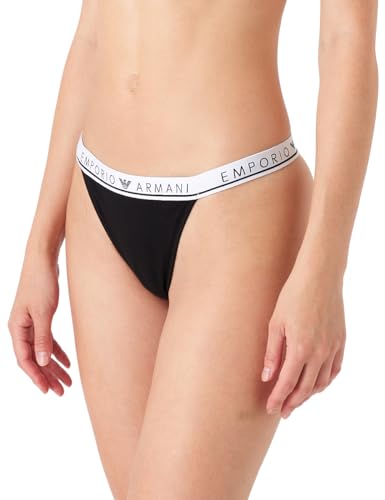 Emporio Armani Damen Emporio Armani Women's 2-pack Iconic Logoband T-thong Thong Panties, Schwarz, L EU von Emporio Armani