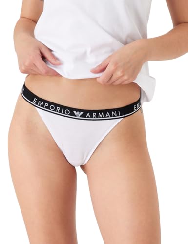 Emporio Armani Damen Emporio Armani Women's 2-pack Iconic Logoband T-thong Thong Panties, Weiß, M EU von Emporio Armani