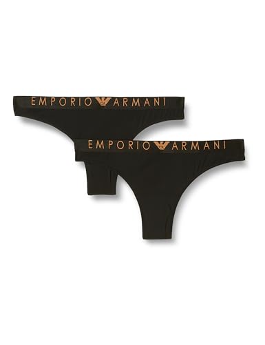 Emporio Armani Damen Emporio Armani Women's 2-pack Iconic Microfiber Brazilian Briefs, Schwarz, L EU von Emporio Armani