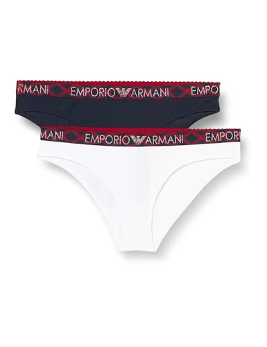 Emporio Armani Damen Emporio Armani Women's 2-pack Tartan Christmas Cotton Briefs, Marine/White, M EU von Emporio Armani