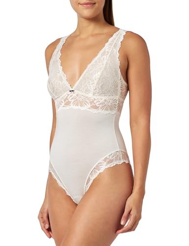 Emporio Armani Damen Emporio Armani Women's Body Brief Dreamy Viscose Lace T Shirt, Pale Cream, XL EU von Emporio Armani