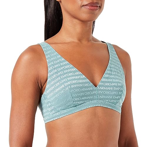 Emporio Armani Damen Emporio Armani Women's Bralette All Over Logo Mesh Bra, Arctic, L EU von Emporio Armani