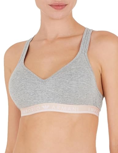 Emporio Armani Damen Emporio Armani Women's Bralette Iconic Logoband Padded Bra, Light Grey Melange, M EU von Emporio Armani