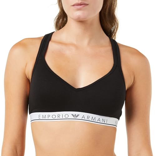 Emporio Armani Damen Emporio Armani Women's Bralette Iconic Logoband Padded Bra, Schwarz, S EU von Emporio Armani