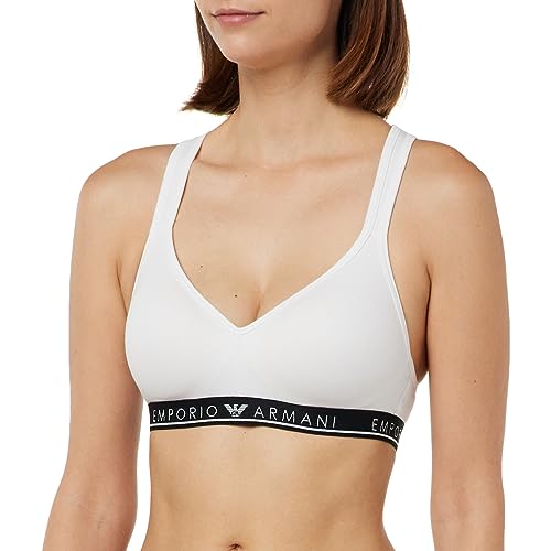 Emporio Armani Damen Emporio Armani Women's Bralette Iconic Logoband Padded Bra, Weiß, M EU von Emporio Armani