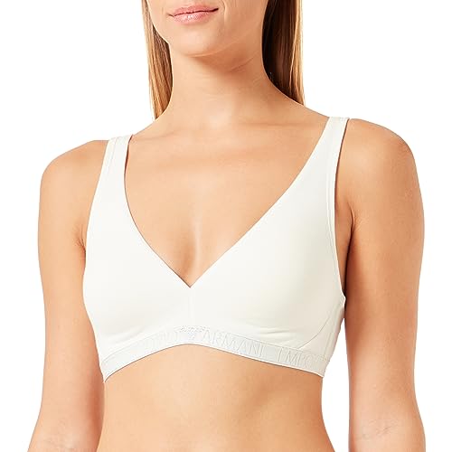 Emporio Armani Damen Emporio Armani Women's Bralette With Removable And Essential Studs Logo Padded Bra, Pale Cream, L EU von Emporio Armani