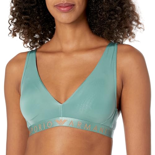 Emporio Armani Damen Emporio Armani Women's Bralette With Removable And Iconic Microfiber Padded Bra, Arctic, M EU von Emporio Armani