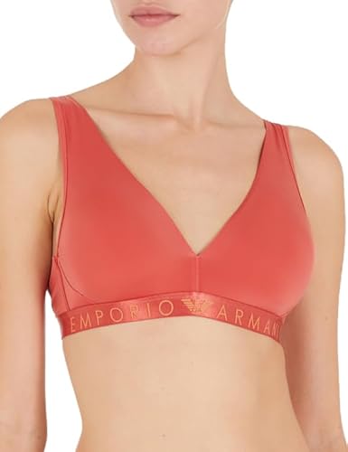 Emporio Armani Damen Emporio Armani Women's Bralette With Removable And Iconic Microfiber Padded Bra, Cinnamon, XL EU von Emporio Armani