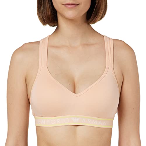 Emporio Armani Damen Emporio Armani Women's Iconic Logoband Padded Bra, Apricot, L EU von Emporio Armani