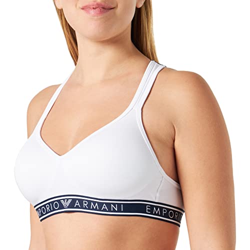 Emporio Armani Damen Emporio Armani Women's Iconic Logoband Padded Bra, Weiß, L EU von Emporio Armani