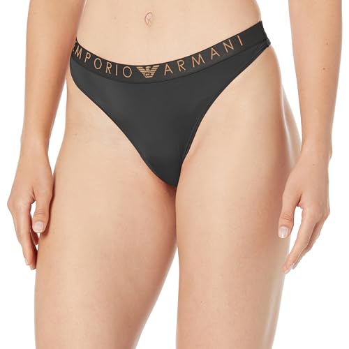 Emporio Armani Damen Emporio Armani Women's Iconic Microfiber Thong Panties, Schwarz, L EU von Emporio Armani