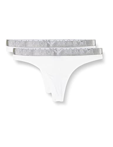 Emporio Armani Damen Emporio Armani Women's Iconic Microfiber Thong Panties, Weiß, M EU von Emporio Armani