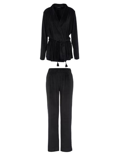 Emporio Armani Damen Emporio Armani Women's Jacket+loose Chenille Jacket Loose Fit Pants, Schwarz, XL EU von Emporio Armani