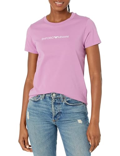 Emporio Armani Damen Emporio Armani Women's Round Collar T-shirt Iconic Logoband T Shirt, Hortensia, XS EU von Emporio Armani