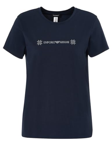 Emporio Armani Damen Emporio Armani Women's Round Collar T-shirt Tartan Christmas Cotton T Shirt, Marine, M EU von Emporio Armani
