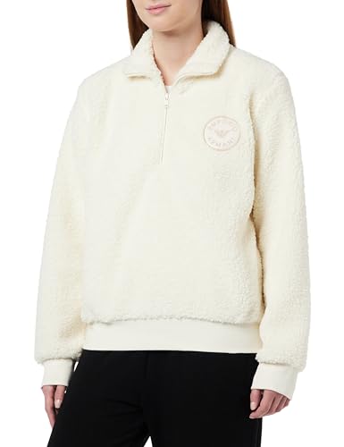 Emporio Armani Damen Emporio Armani Women's Sweater Fuzzy Fleece Sweatshirt, Pale Cream, L EU von Emporio Armani