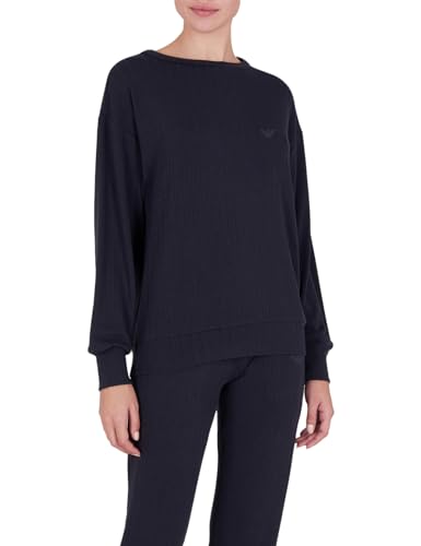 Emporio Armani Damen Emporio Armani Women's Sweater Ribbed Knit Sweatshirt, Marine, L EU von Emporio Armani