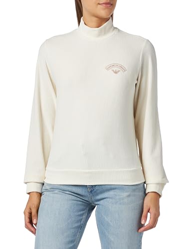 Emporio Armani Damen Emporio Armani Women's Sweater Ribbed Velour Sweatshirt, Pale Cream, L EU von Emporio Armani