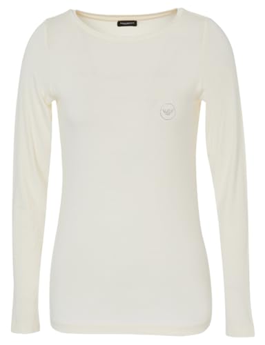 Emporio Armani Damen Emporio Armani Women's T-shirt Fluid Viscose T Shirt, Pale Cream, L EU von Emporio Armani