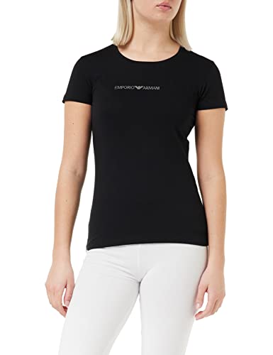 Emporio Armani Damen Emporio Armani Women's T-shirt With Logo T Shirt, Schwarz, L EU von Emporio Armani