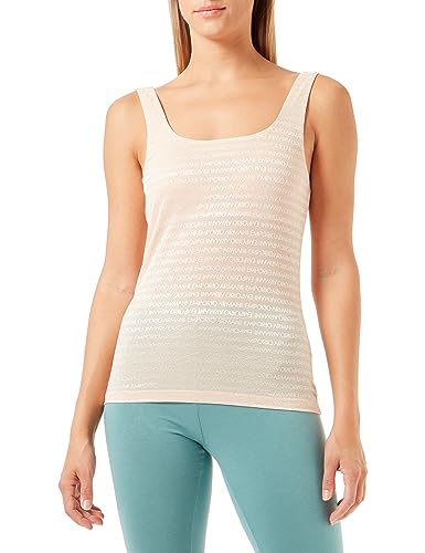 Emporio Armani Damen Emporio Armani Women's Tank All Over Logo Mesh T Shirt, Nude, S EU von Emporio Armani