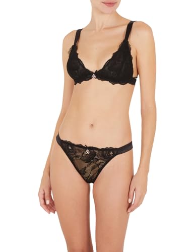 Emporio Armani Damen Emporio Armani Women's Triangle Bra+t-brazilian Brief Eternal Lace Lingerie Set, Schwarz, M EU von Emporio Armani