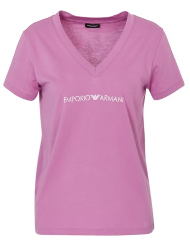 Emporio Armani Damen Emporio Armani Women's V Neck T-shirt Iconic Logoband T Shirt, Hortensia, L EU von Emporio Armani