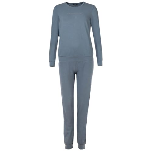 Emporio Armani Damen Essential Studs Logo Long Pajamas Pyjama-Set, Tempesta, L von Emporio Armani