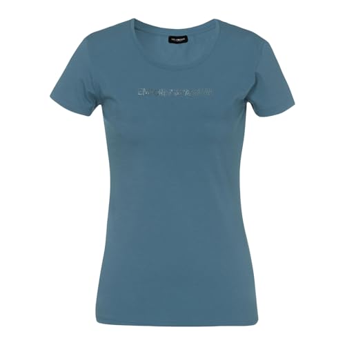 Emporio Armani Damen Essential Studs Logo Round Neck T-Shirt, Sturm, L von Emporio Armani