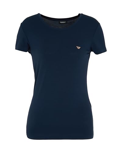 Emporio Armani Damen Essential Studs T-Shirt, blau, S von Emporio Armani
