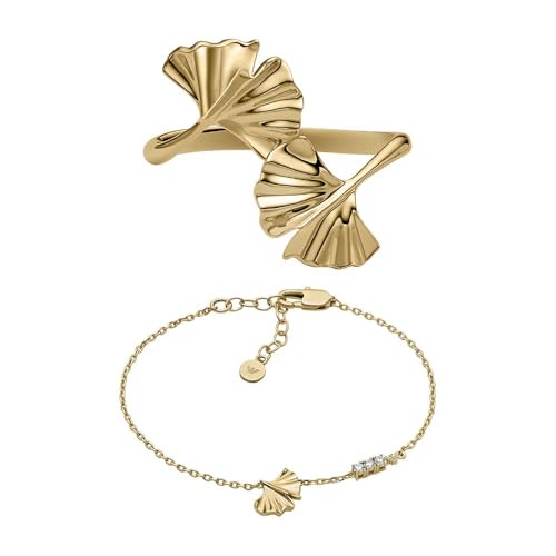 Emporio Armani Damen Goldfarbener Messing Armband, Set von Emporio Armani