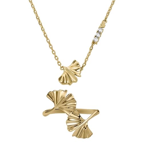 Emporio Armani Damen Goldfarbener Messing Armband und Halskette, Set von Emporio Armani