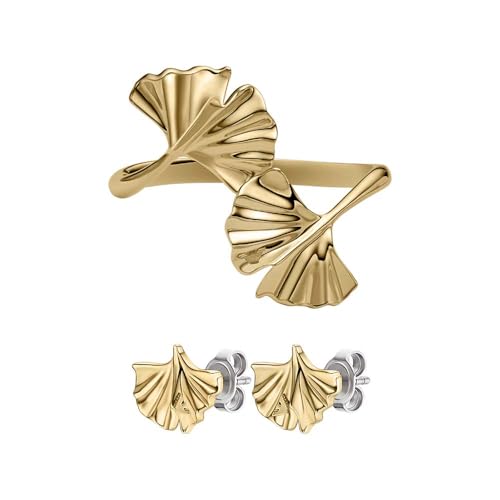 Emporio Armani Damen Goldfarbener Messing Armband und Ohrringe, Set von Emporio Armani