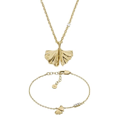 Emporio Armani Damen Goldfarbener Messing Halskette und Armband, Set Emporio Armani Damen Goldfarbener Messing Halskette und Armband, Set von Emporio Armani