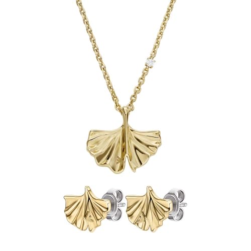 Emporio Armani Damen Goldfarbener Messing Halskette und Ohrringe, Set Emporio Armani Damen Goldfarbener Messing Halskette und Ohrringe, Set von Emporio Armani