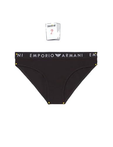 Emporio Armani Damen Iconic Logoband 2-Pack Brief Slip, Nero, S von Emporio Armani