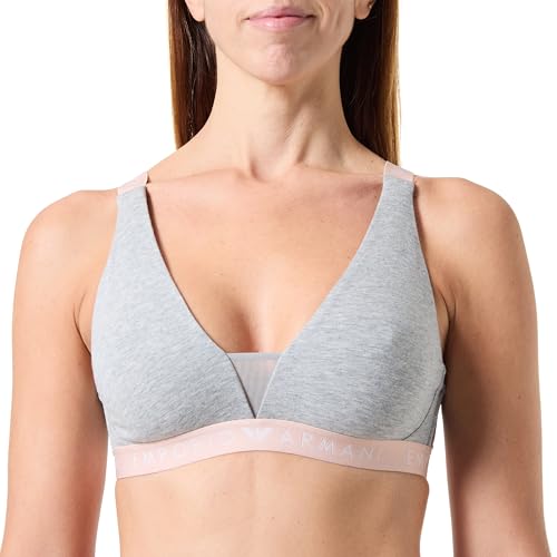 Emporio Armani Damen Iconic Logoband Bralette BH, GRIGIOMELANGE CHIARO, M von Emporio Armani