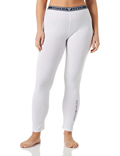 Emporio Armani Damen Iconic Logoband Leggings, Weiß, XL EU von Emporio Armani