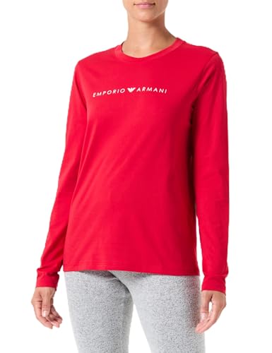 Emporio Armani Damen Iconic Logoband Long Sleeve T-Shirt, Roter Lack, XS von Emporio Armani