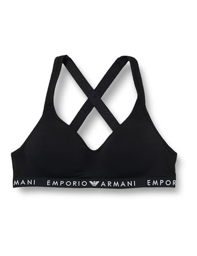 Emporio Armani Damen Iconic Logoband Padded Bralette Gepolsterter BH, Nero, S von Emporio Armani