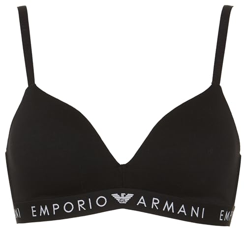 Emporio Armani Damen Iconic Logoband Padded Triangle Bra Gepolsterter BH, Nero, S von Emporio Armani