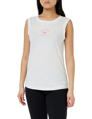 Emporio Armani Damen Iconic Stretch Cotton Logoband Loungewear Tank T-Shirt, White, S von Emporio Armani