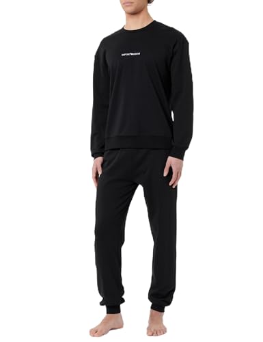 Emporio Armani Damen Interlock Lounge Long Pajamas Pyjama-Set, Nero, L von Emporio Armani