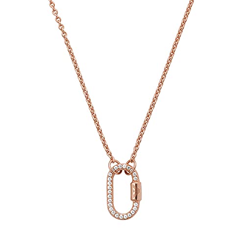 Emporio Armani Halskette Für Frauen, Gesamtlänge: 35Cm+ 7Cm Verstellbare Kette Größe Karabiner: 14X8X1mm Rose Gold Sterling Silber Halskette, EG3527221 von Emporio Armani