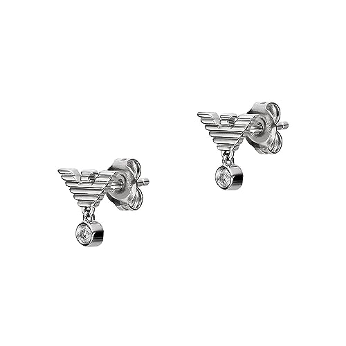 Emporio Armani Damen Ohrringe aus Edelstahl oder Halbedelsteinen mit Push-Back-Verschluss, Silber von Emporio Armani