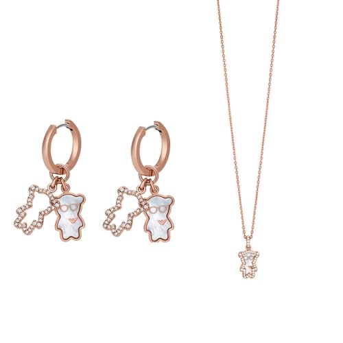 Emporio Armani Damen Ohrringe und Halskette aus roségoldfarbenem Messing, Set Emporio Armani Damen Ohrringe und Halskette aus roségoldfarbenem Messing, Set von Emporio Armani