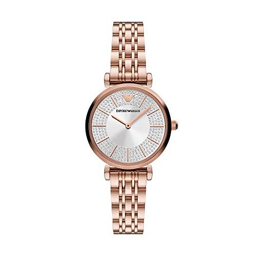 Emporio Armani Uhr für Damen , Zweizeiger Uhrwerk, 32mm Rose Gold Edelstahlgehäuse mit einem Edelstahlarmband, AR11446 von Emporio Armani