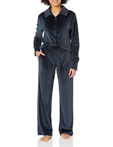 Emporio Armani Damen Quilted Chenille And Tracksuit Jacket Loose Fit Pants, Obsidian, XS EU von Emporio Armani